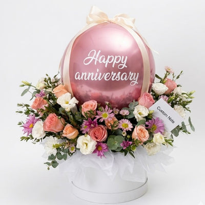 Anniversary Floral & Balloon Gift Box