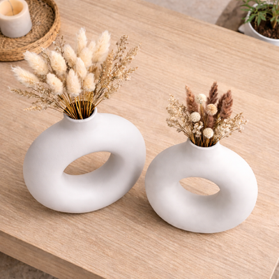 Classic Loop Vase Set - White