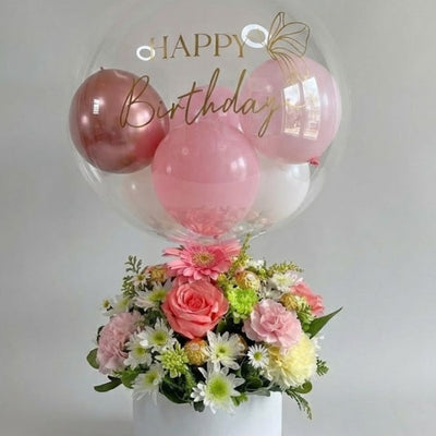 Delicate Pink & White Birthday Floral Box
