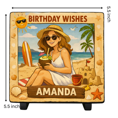 Personalized Beach Theme Birthday Photo Frame