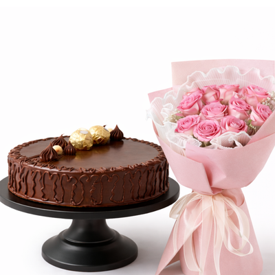 Pink Petals & Choco Love Combo