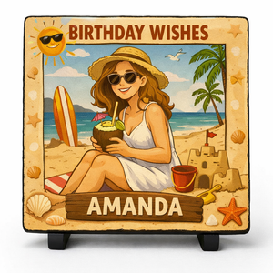 Personalized Beach Theme Birthday Photo Frame