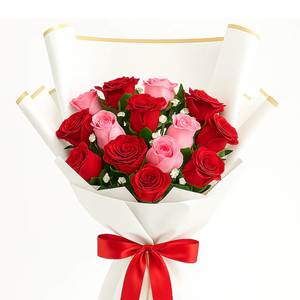 Sweetheart Symphony – Red & Pink Rose Bouquet