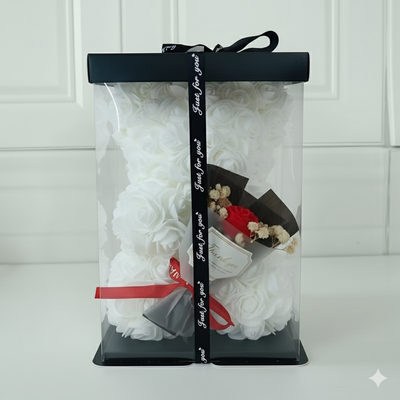 White Rose Teddy Bear