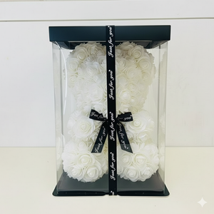 Pure White Rose Teddy Bear