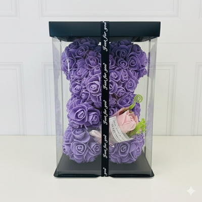 Purple Rose Teddy Bear