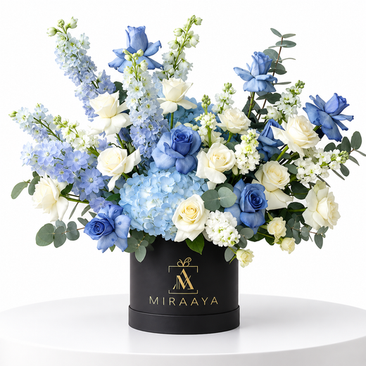 Blue & Ivory Luxury Flower Box
