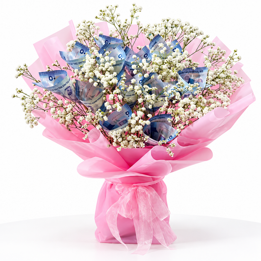 Pink UAE Dirham Money Bouquet