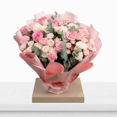 The "Pink Harmony" Rose & Carnation Bouquet