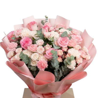 The "Pink Harmony" Rose & Carnation Bouquet