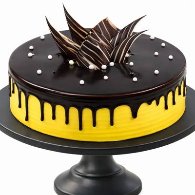 Golden Noir Drip Cake
