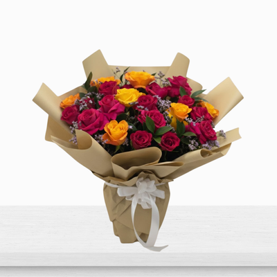 The "Sunset Blaze" Rose Bouquet