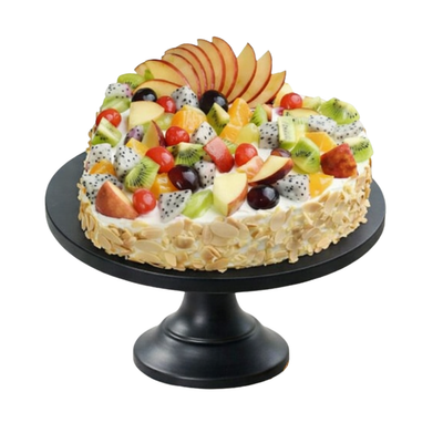 Heart-Shaped Tropical Fruit & Almond Cake