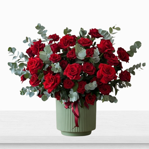 Classic Deep Red Rose Arrangement