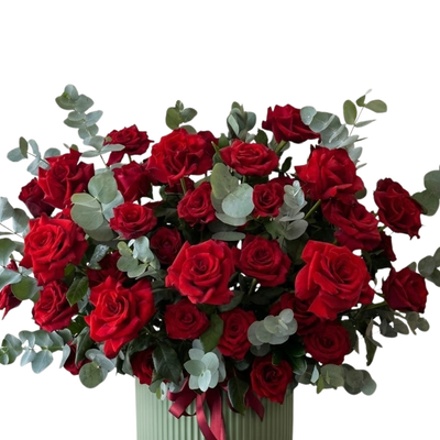 Classic Deep Red Rose Arrangement
