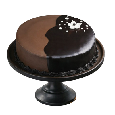 Two-Tone Chocolate Glaze Cake