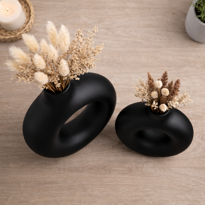 Classic Loop Vase Set - Black