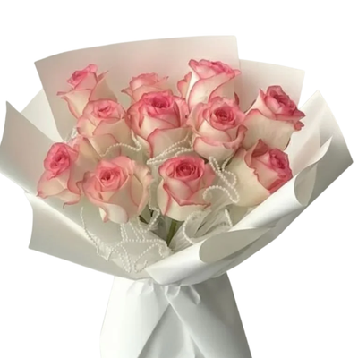 The Pearl Elegance Rose Bouquet