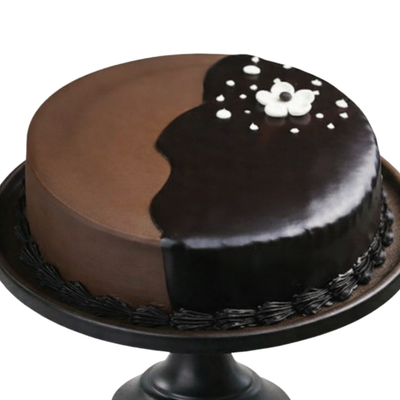 Two-Tone Chocolate Glaze Cake