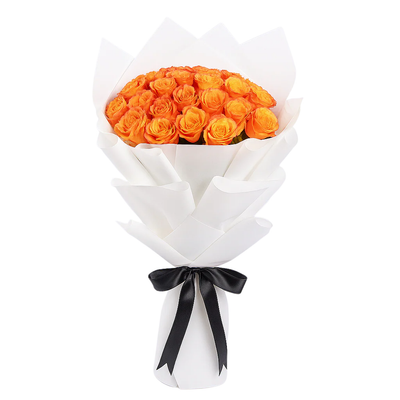 Tangerine Bloom – 30 Orange Roses Bouquet
