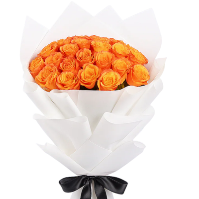 Tangerine Bloom – 30 Orange Roses Bouquet