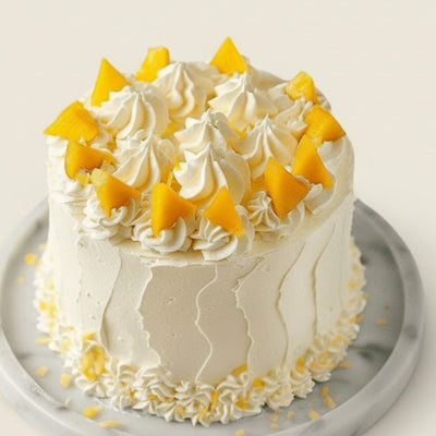 Tropical Mango Cake & Dozen Red Roses Combo