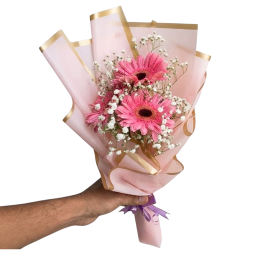 Golden Blush Gerbera Bouquet