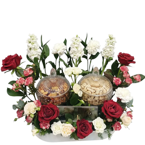 Regal Bloom & Gourmet Nut Basket