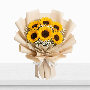 Golden Sunflower & Cream Bouquet