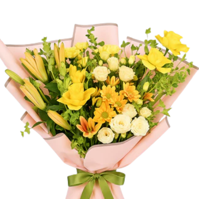 Golden Delight – Mixed Yellow Bloom Bouquet