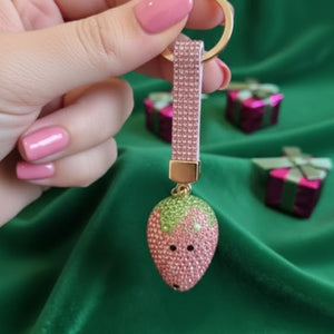Sparkling pink keychain