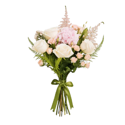 Whispering Bloom – Soft White & Blush Hand Bouquet