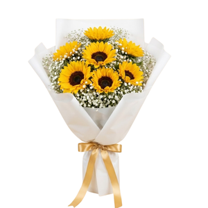Golden Sunflower & White Elegance