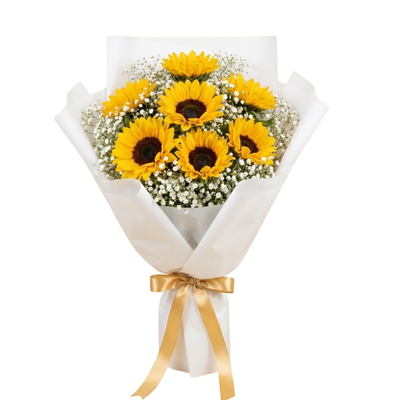 Golden Sunflower & White Elegance