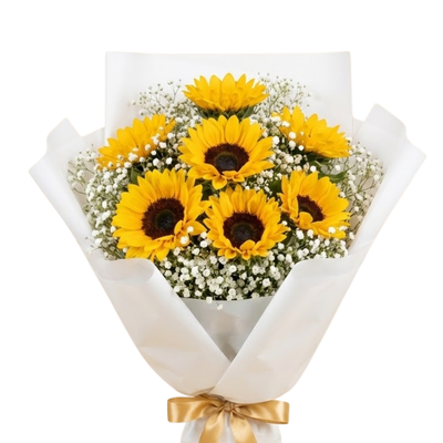 Golden Sunflower & White Elegance
