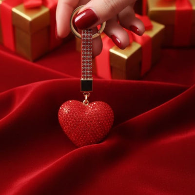 Sparkling red keychain