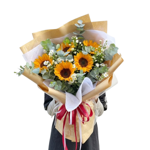 Blushing Sunshine Sunflower Bouquet