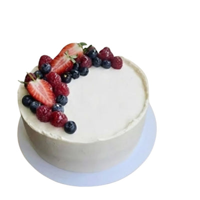 Berry Bliss Cake & Mixed Rose Bouquet Combo