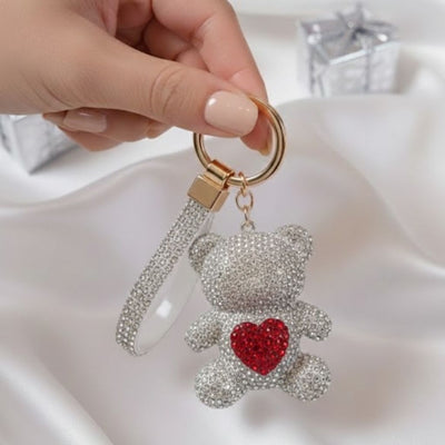 Crystal Teddy Bear Keychain