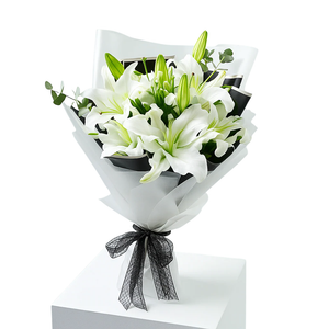Serene Grace – White Lily Bouquet