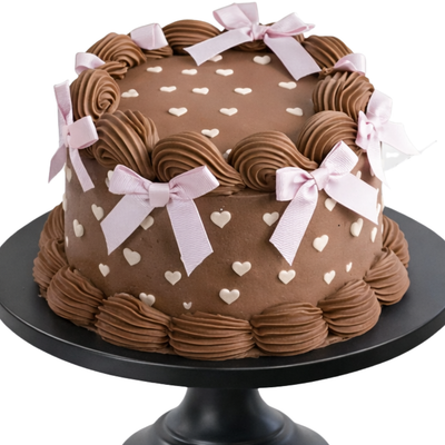 Mini Chocolate Pink Bow Cake