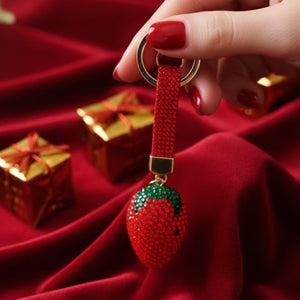 Strawberry crystal keychain
