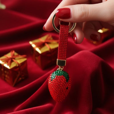 Strawberry crystal keychain