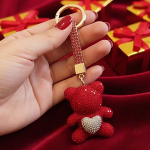 Teddy crystal keychain