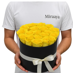 Sunbeam Elegance – 20 Yellow Roses in Black Box