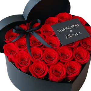 Midnight Heart – 23 Red Roses in Black Box