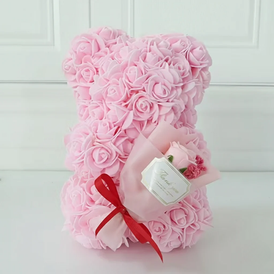Luxury Pink Rose Teddy Bear