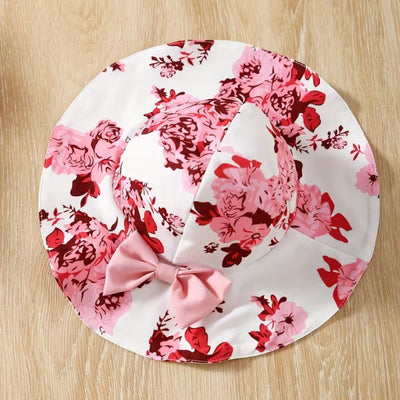 Baby Girls' Pink Floral Sun Dress & Hat Set