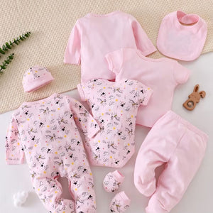 Baby Girls' Pink Unicorn & Star Layette Set