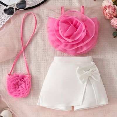 Toddler Girls' Rose Top, Skort & Bag Set